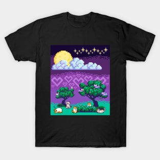 Pixelated Pets at Night T-Shirt